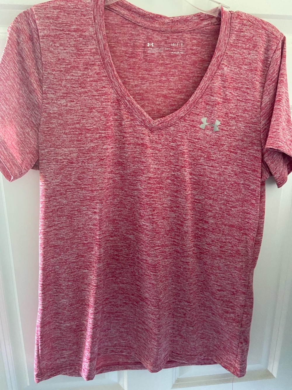 Under Armour Pink Heather V-Neck Performance Tee